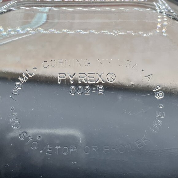 Vintage  PYREX  Clear Oval Casserole Dish 602-B & 602-C Lid 20 oz 1950's - Picture 4 of 11